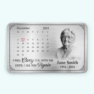 Custom Photo Always By Our Side, Even If Unseen - Memorial Personalized Custom Aluminum Wallet Card - Sympathy Gift For Family Members