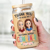Thank You For Being My Emotional Supporter - Coworker Personalized Custom Glass Cup, Iced Coffee Cup - Gift For Coworkers, Work Friends, Colleagues