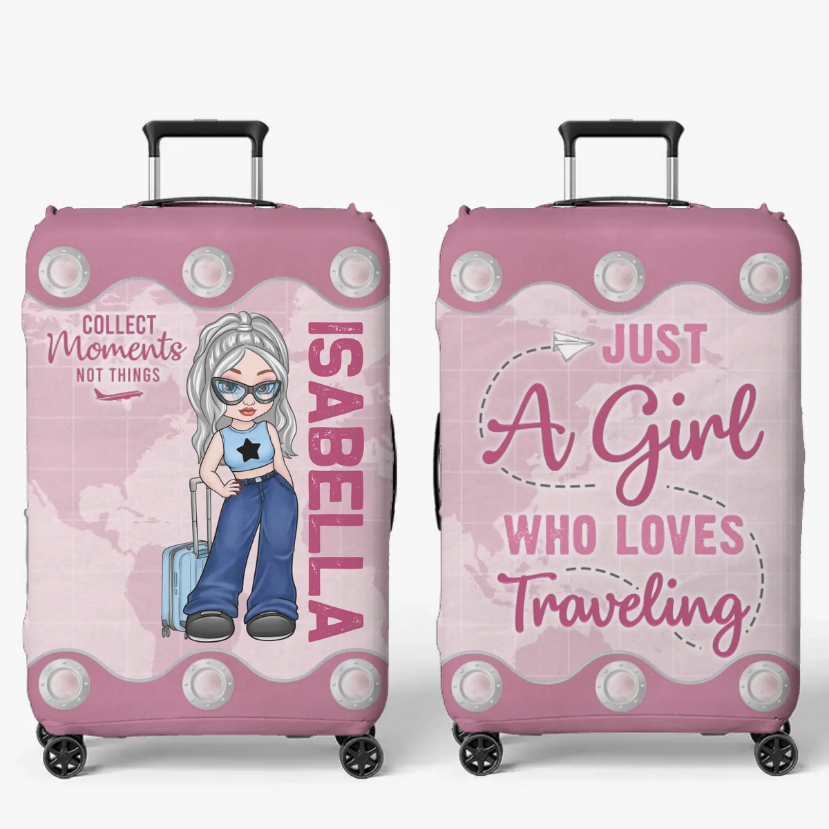A Fun Way To Keep Your Luggage Safe And Stylish - Travel Personalized Custom Luggage Cover - Summer Vacation Gift, Gift For Adventure Travel Lovers
