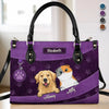 Paws, Love, And Happiness - Dog & Cat Personalized Custom Leather Handbag - Gift For Pet Owners, Pet Lovers