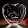 Forever Together, Hand In Hand - Couple Personalized Custom Engraved 3D Crystal Heart Shaped - Gift For Husband Wife, Anniversary