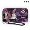 My Heart Belongs To My Pet - Dog & Cat Personalized Custom Leather Long Wallet - Gift For Pet Owners, Pet Lovers