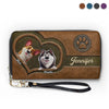 Unconditional Love With Paws - Dog & Cat Personalized Custom Leather Long Wallet - Gift For Pet Owners, Pet Lovers