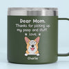 You’re Pawsome, Dad - Dog & Cat Personalized Custom 14oz Stainless Steel Tumbler With Handle - Gift For Pet Owners, Pet Lovers