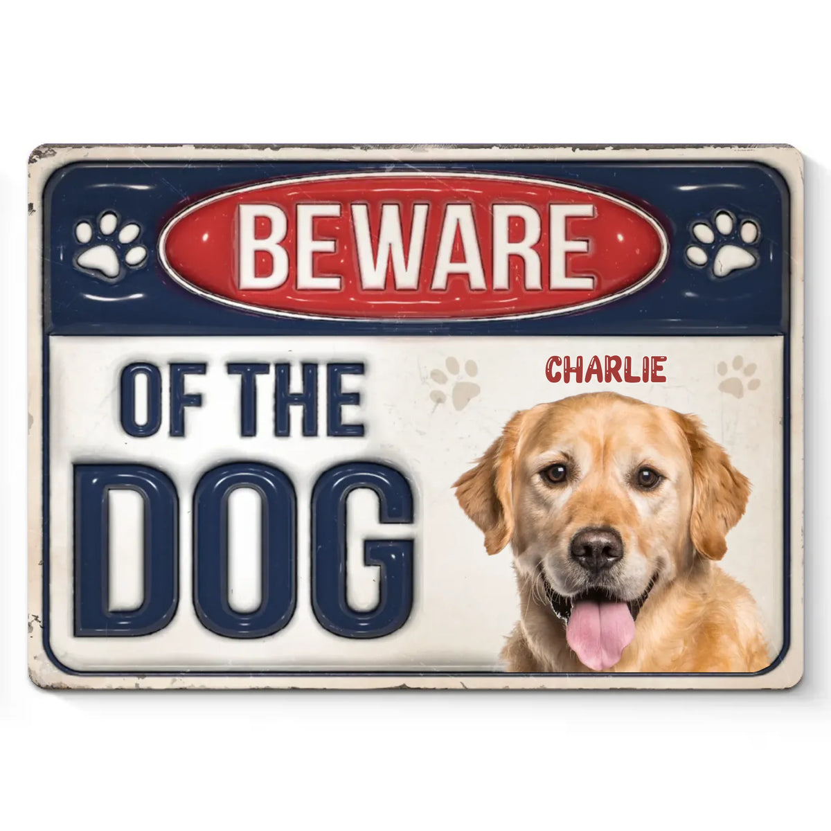 Custom Photo Step Inside If You Dare - Dog & Cat Personalized Custom 3D Inflated Effect Printed Home Decor Metal Sign - House Warming Gift For Pet Owners, Pet Lovers