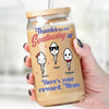 We Are Grateful, Mom - Family Personalized Custom Glass Cup, Iced Coffee Cup - Mother's Day, Gift For Mom, Grandma