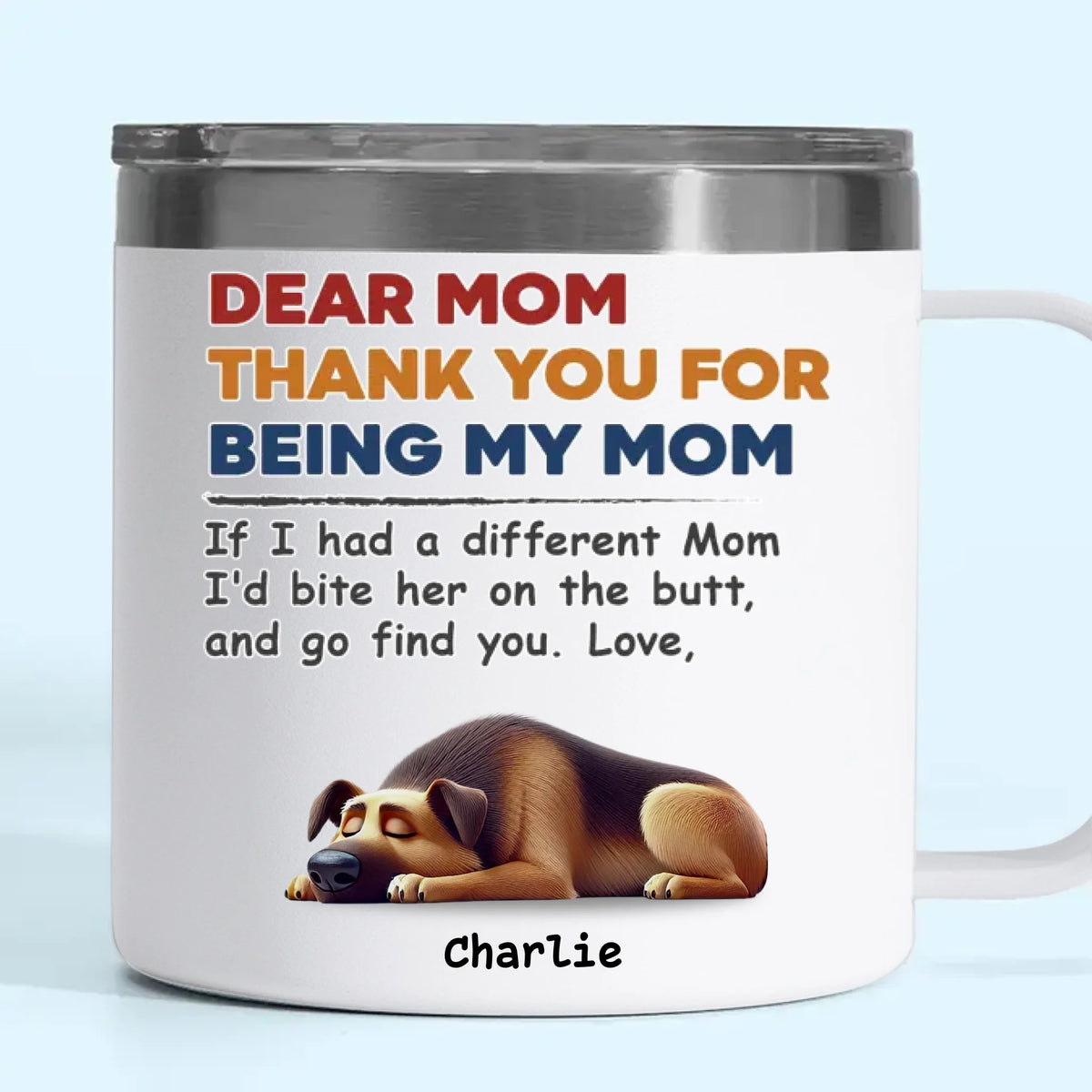 Dogs Make Life Whole - Dog Personalized Custom 14oz Stainless Steel Tumbler With Handle - Gift For Pet Owners, Pet Lovers