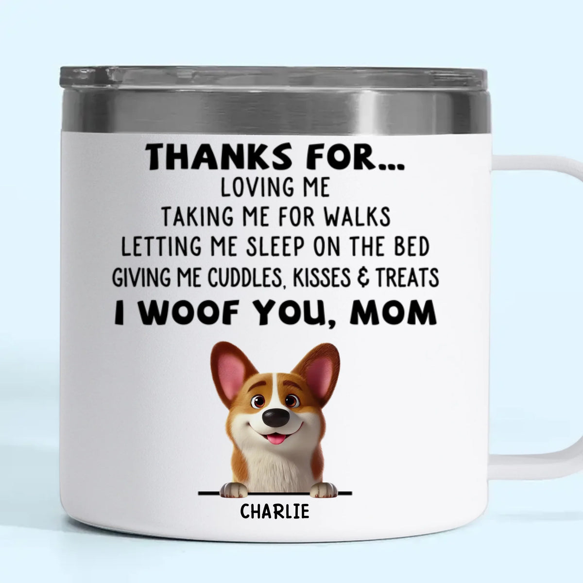 Dogs Are Joy In Fur - Dog Personalized Custom 14oz Stainless Steel Tumbler With Handle - Gift For Pet Owners, Pet Lovers