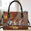 Because Life’s Better With Fur Babies - Dog Personalized Custom Leather Handbag - Gift For Pet Owners, Pet Lovers