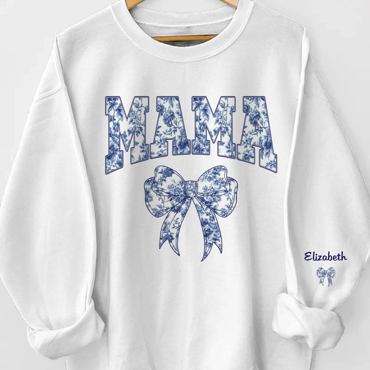 Love Starts With Mama - Family Personalized Custom Unisex Sweatshirt, Hoodie With Design On Sleeve - Mother's Day, Gift For Mom, Grandma