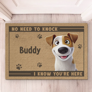 I Know You're Here - Dog & Cat Personalized Custom Home Decor Decorative Mat - New Arrival, House Warming Gift For Pet Owners, Pet Lovers