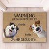 Guard Dogs With Wagging Tails - Dog Personalized Custom Home Decor Decorative Mat - House Warming Gift For Pet Owners, Pet Lovers