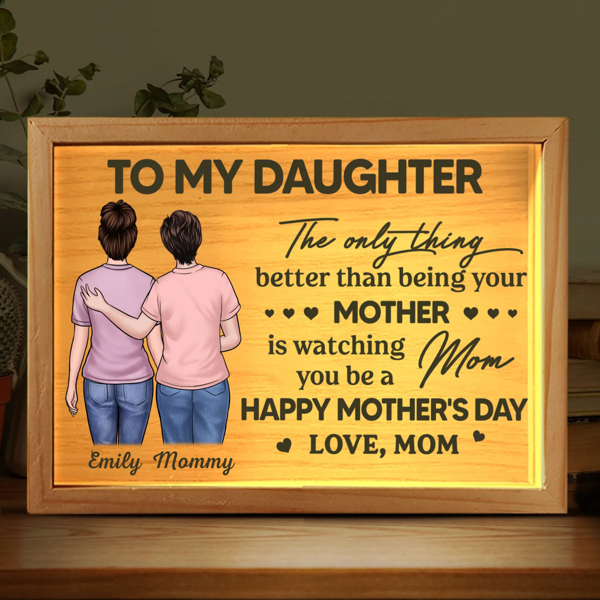 Every Step Echoes Her Love - Family Personalized Custom Frame Light Box - Mother's Day, Gift For Mom, Daughter