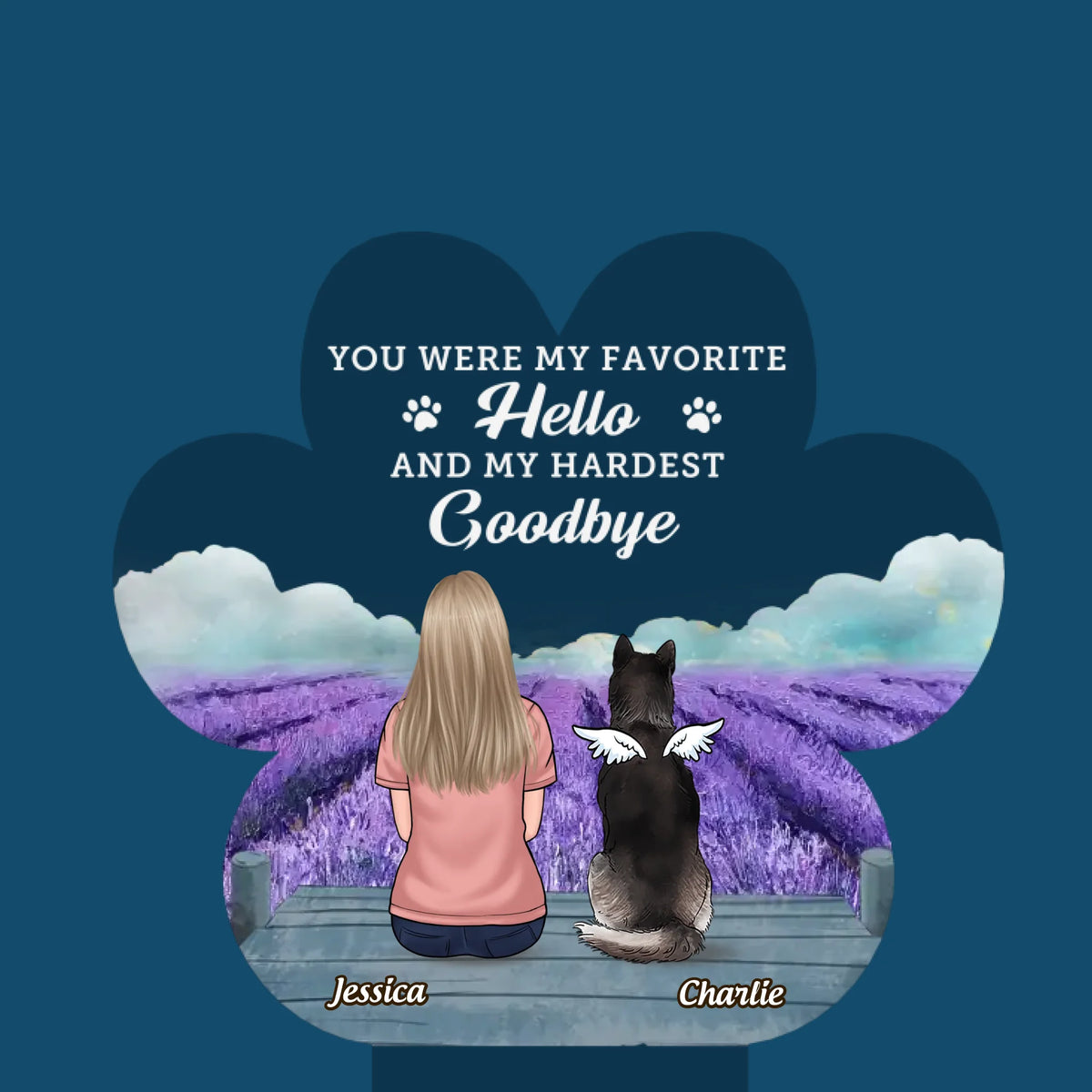 You Were My Favorite Hello And My Hardest Goodbye - Memorial Personalized Custom Garden Solar Light - Sympathy Gift For Pet Owners, Pet Lovers