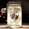 Custom Photo Forever Starts Here - Couple Personalized Custom Mason Jar Light - Gift For Husband Wife, Anniversary