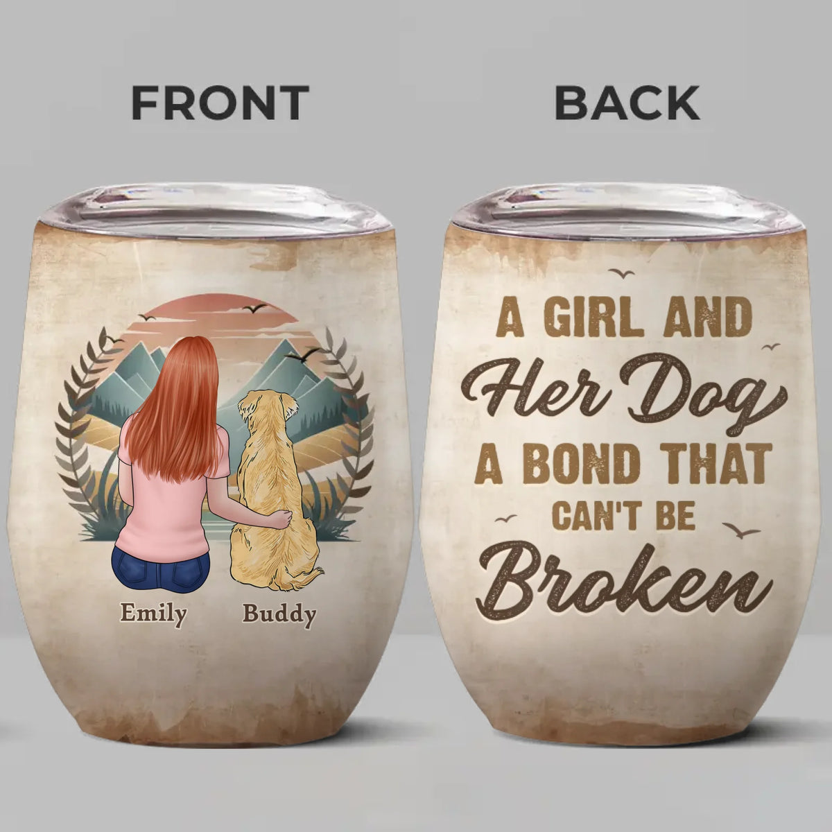 Loyal Love, Furry Hugs - Dog Personalized Custom Wine Tumbler - Mother's Day, Gift For Pet Owners, Pet Lovers