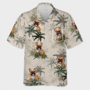 Custom Photo Dog Vibes And Beach Tides - Dog & Cat Personalized Custom Unisex Tropical Hawaiian Aloha Shirt - Summer Vacation Gift, Gift For Pet Owners, Pet Lovers