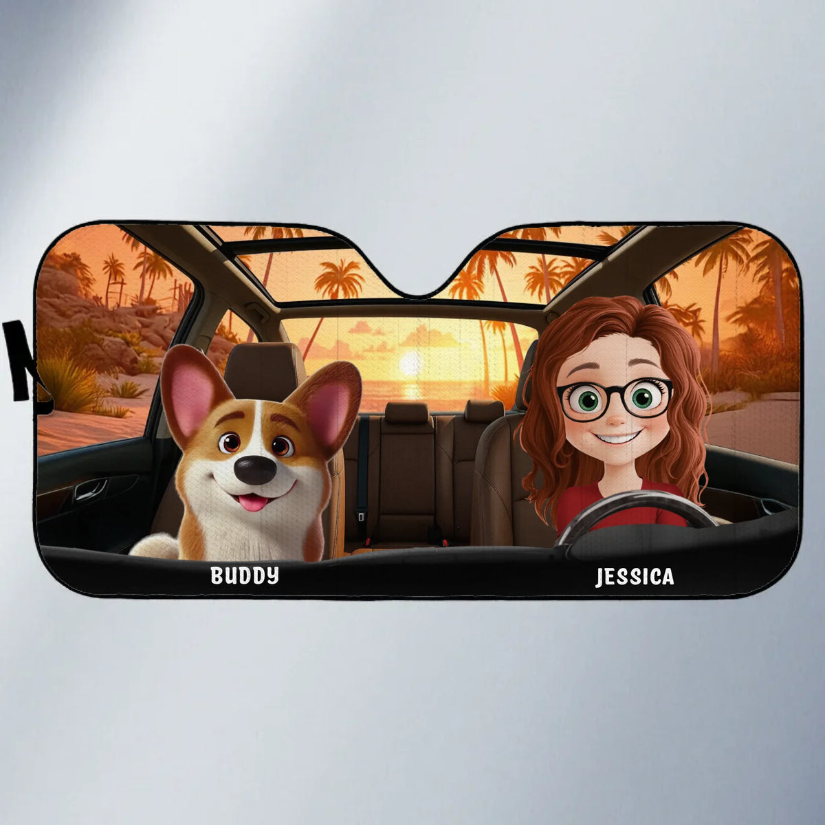 Paws On Board, Fun Ahead - Dog & Cat Personalized Custom Auto Windshield Sunshade, Car Window Protector - Mother's Day, Gift For Pet Owners, Pet Lovers