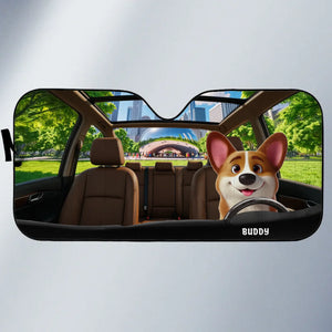 Cruisin’ With My Co-Pawlots - Dog & Cat Personalized Custom Auto Windshield Sunshade, Car Window Protector - Gift For Pet Owners, Pet Lovers