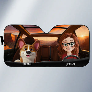 Paw-Sitively The Best Dog Mom Ever - Dog & Cat Personalized Custom Auto Windshield Sunshade, Car Window Protector - Mother's Day, Gift For Pet Owners, Pet Lovers