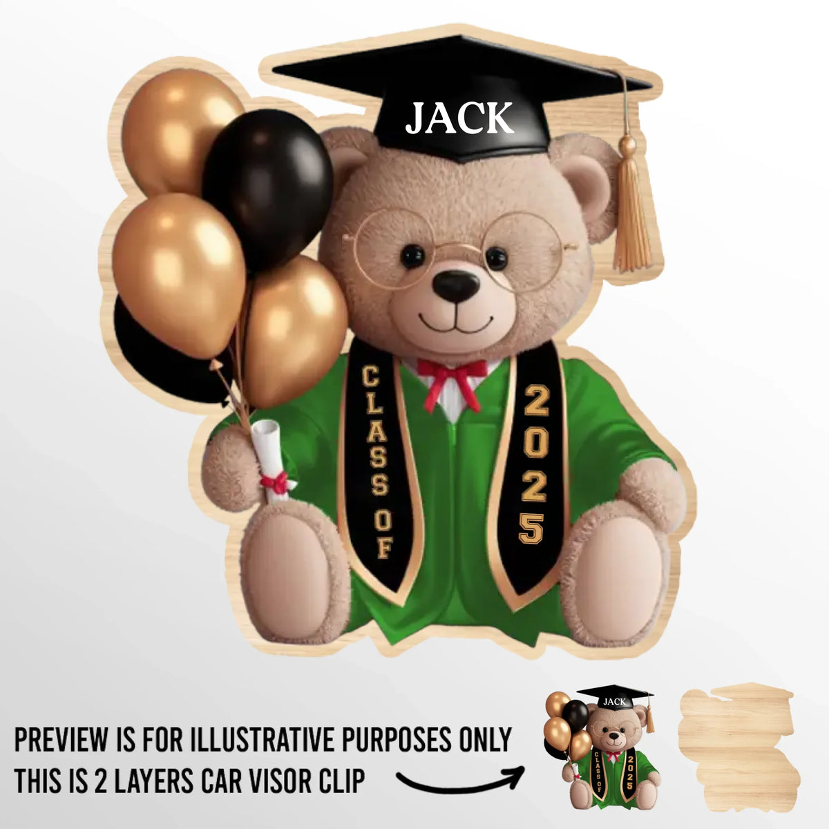 Proudly Graduated And Still Huggable - Family Personalized Custom Car Visor Clip - Graduation Gift For Family Members, Siblings, Brothers, Sisters