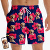 Custom Photo Tropical Pup Vibes Only - Dog & Cat Personalized Custom Tropical Hawaiian Aloha Men Beach Shorts - Summer Vacation Gift For Pet Owners, Pet Lovers