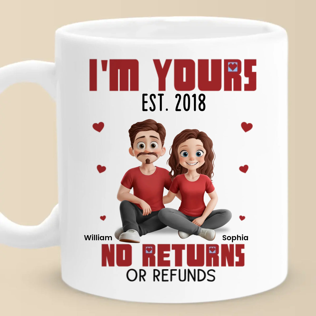 Once Yours, Always Yours - Couple Personalized Custom Mug - Gift For Husband Wife, Anniversary