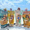 Just A Girl Who Needs Vitamin Sea - Bestie Personalized Custom Beach Towel - Summer Vacation Gift, Birthday Pool Party Gift For Best Friends, BFF, Sisters