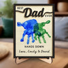 Best Dad Ever, Hands Down - Family Personalized Custom 2-Layered Wooden Plaque With Stand - Father's Day, Gift For Dad, Grandpa