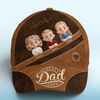 Cool Dad Warm Heart - Family Personalized Custom Hat, All Over Print Classic Cap - Father's Day, Gift For Dad, Grandpa