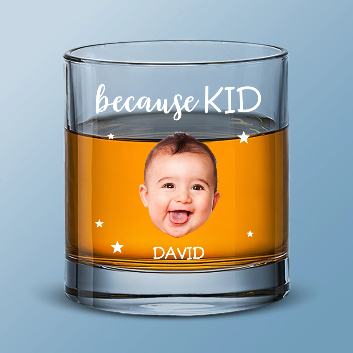 Custom Photo Because of You, My Heart Is Fuller - Family Personalized Custom Whiskey Glass - Father's Day, Gift For Dad, Grandpa