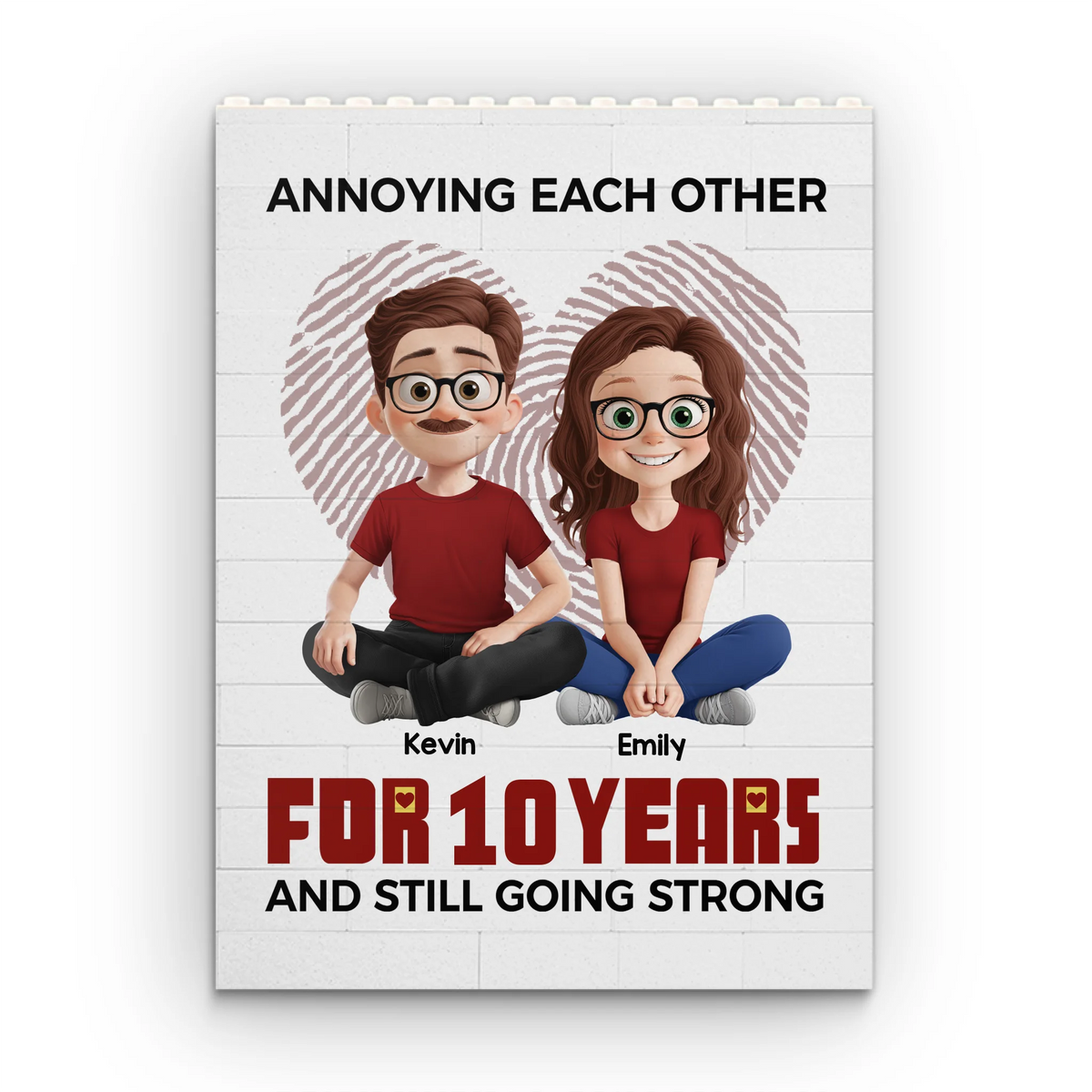 I’m Yours, Forever Flawed - Couple Personalized Custom Vertical Rectangle Shaped Building Brick Blocks - Gift For Husband Wife, Anniversary