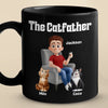 The Catfather - Cat Personalized Custom Black Mug - Father's Day,  Gift For Dad, Pet Owners, Pet Lovers