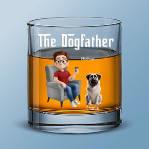 My Tail Wags For One Man Only - Dog Personalized Custom Whiskey Glass - Father's Day, Gift For Pet Owners, Pet Lovers