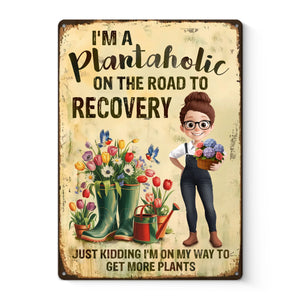 More Plants Less Stress - Family Personalized Custom Home Decor Metal Sign - Gift For Yourself, Best Friends, Siblings, Family Members, Gardening Lovers