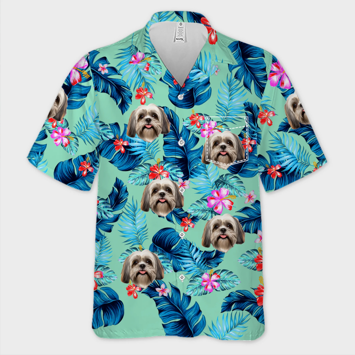 Custom Photo Stay Chill With My Fluffy Crew - Dog & Cat Personalized Custom Unisex Tropical Hawaiian Aloha Shirt - Summer Vacation Gift, Gift For Pet Owners, Pet Lovers