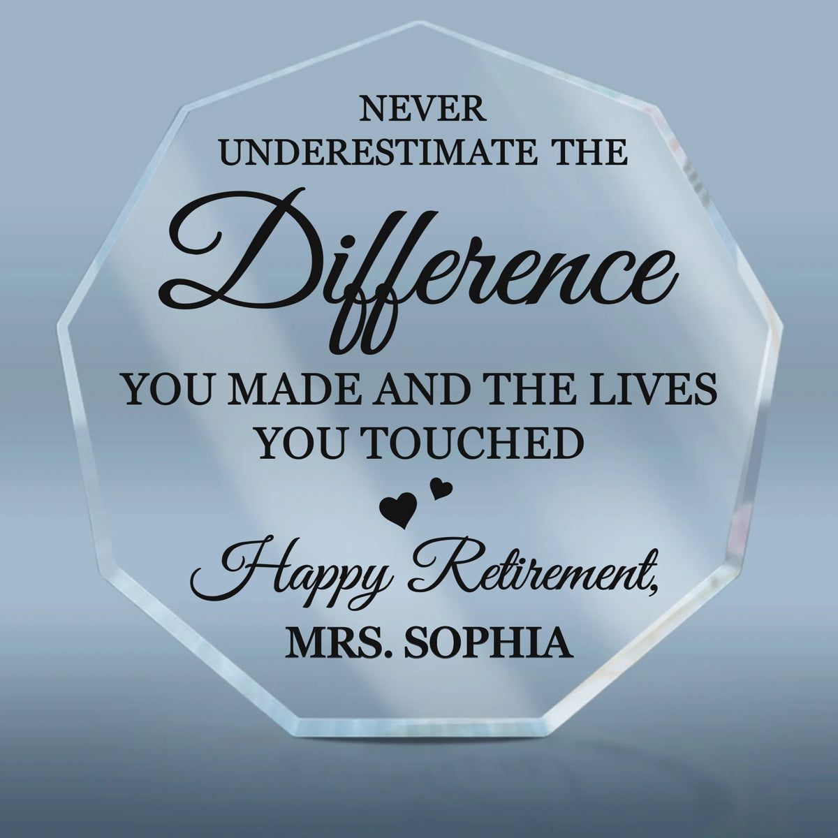 To New Beginnings With Gratitude - Coworker Personalized Custom Nonagon Shaped Acrylic Plaque - Independence Day, 4th Of July, Appreciation, Retirement Gift For Coworkers, Work Friends, Colleagues