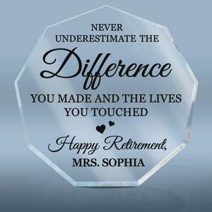 To New Beginnings With Gratitude - Coworker Personalized Custom Nonagon Shaped Acrylic Plaque - Independence Day, 4th Of July, Appreciation, Retirement Gift For Coworkers, Work Friends, Colleagues