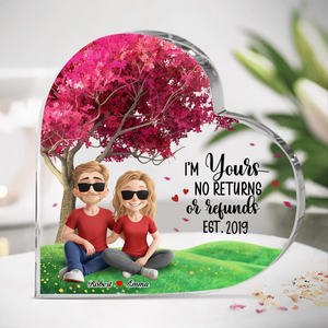 Built On Love - Couple Personalized Custom Heart Shaped Acrylic Plaque - Gift For Husband Wife, Anniversary