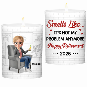 Custom Smokeless Scented Candle - Personalized Retirement Gifts For Women, Men - Off The Clock Life