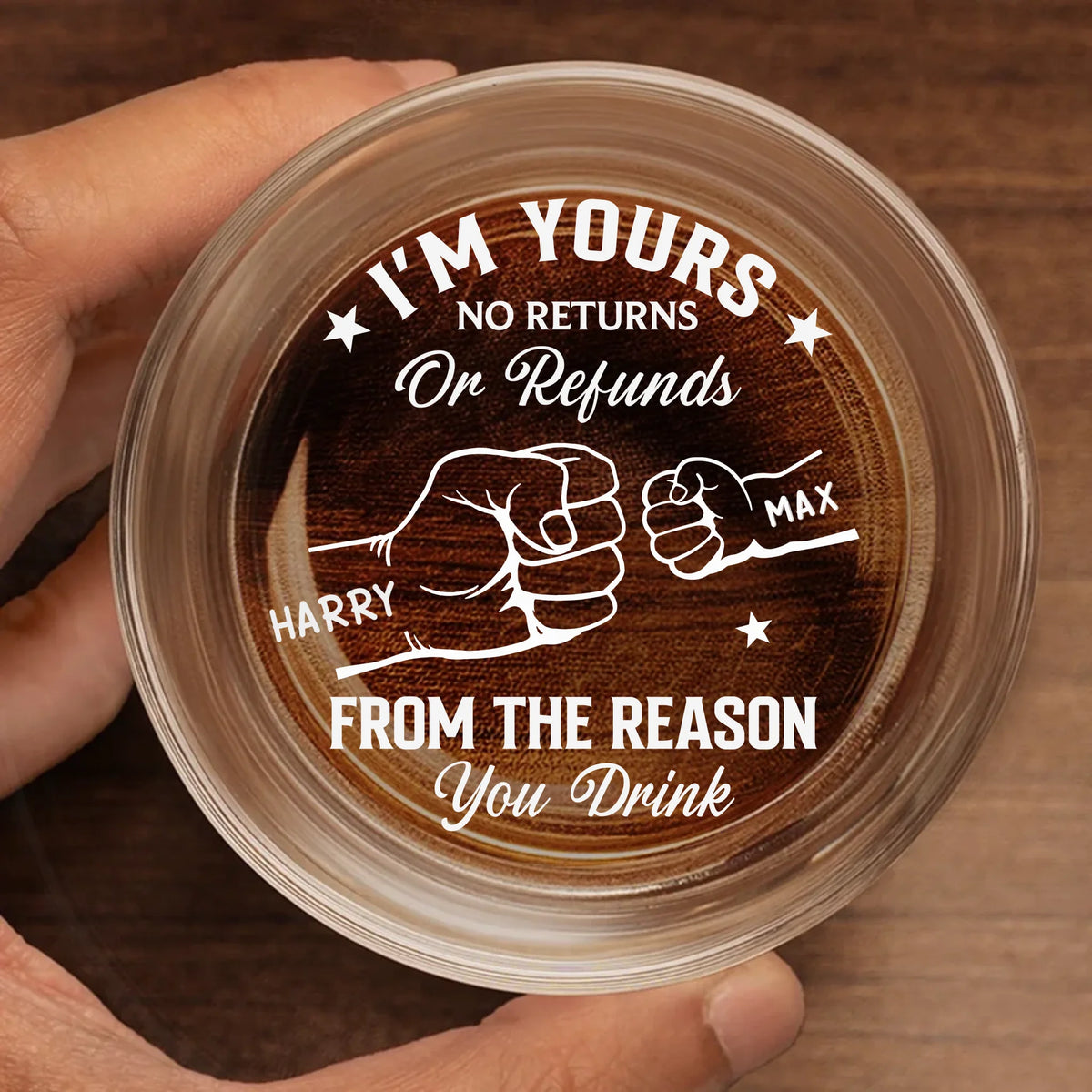 Custom Whiskey Glass - Personalized Father's Day Birthday Gifts For Dad, Grandpa - From The Reasons You Drink