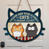 Custom Home Decor Wood Sign - Personalized Birthday Gifts For Cat Lovers, Cat Mom And Dad - Please Keep Door Closed