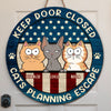 Custom Home Decor Wood Sign - Personalized Birthday Gifts For Cat Lovers, Cat Mom And Dad - Keep Door Closed, Cats Inside