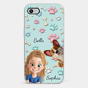 Custom 3D Inflated Effect Printed Clear Phone Case - Personalized Birthday Gifts For Dog Lovers, Dog Dad And Mom - Pawfect Moments Together