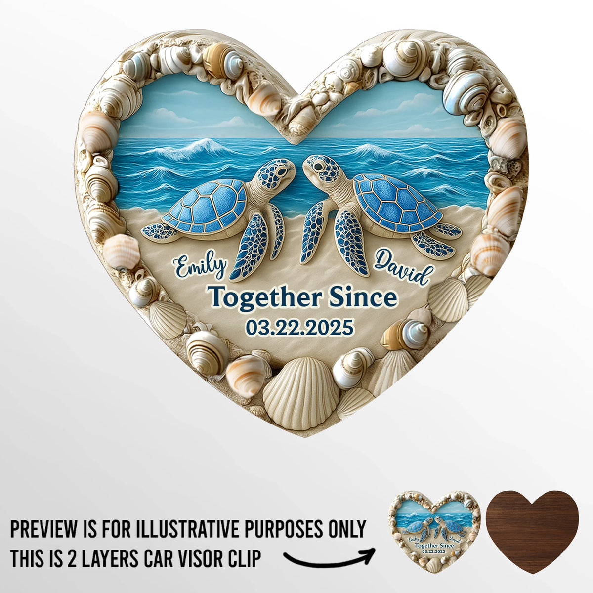 Custom Car Visor Clip - Personalized Anniversary Wedding Gifts For Husband And Wife, Him And Her - Love That’s Wild And Free