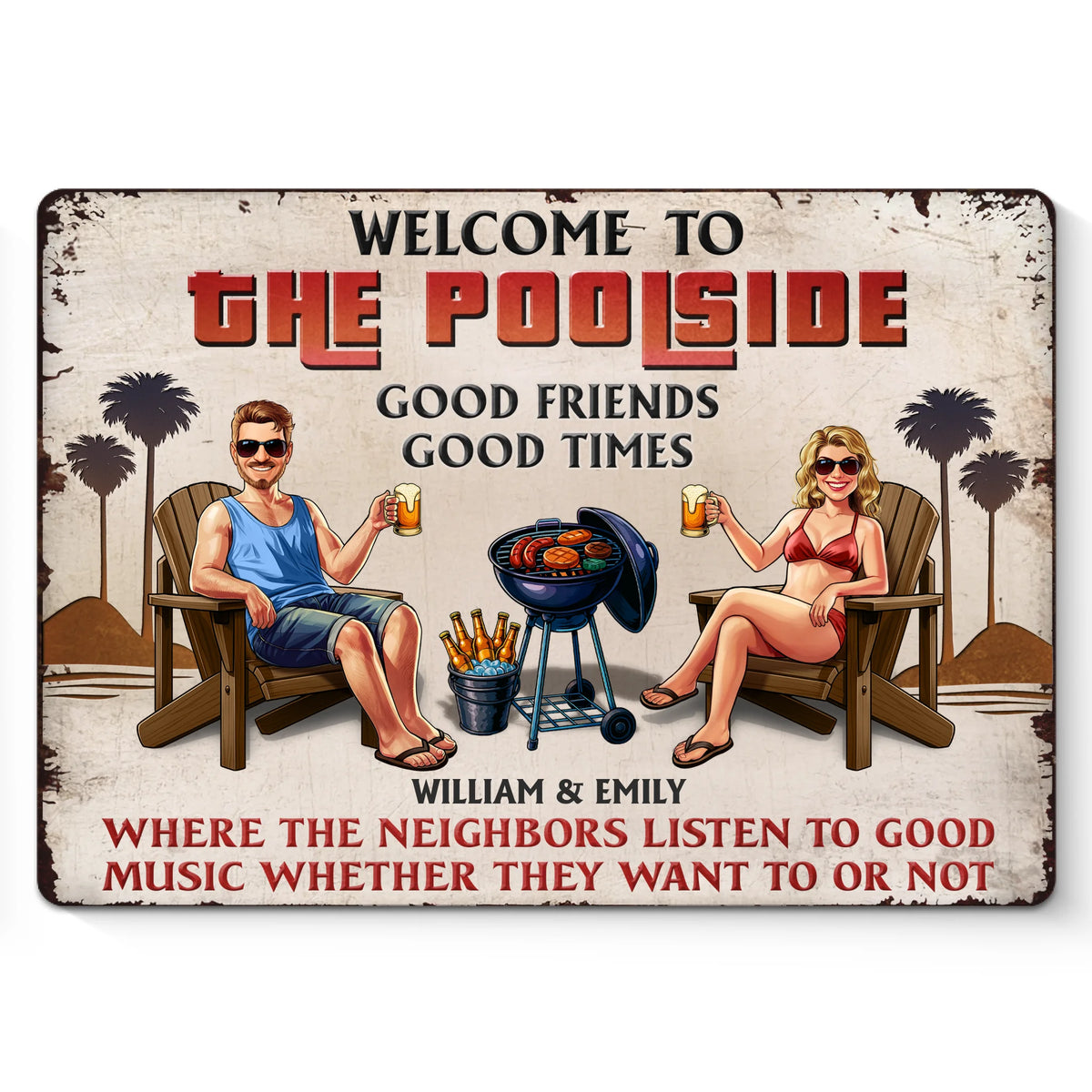 Custom Home Decor Metal Sign - Personalized Anniversary Wedding Gifts For Husband And Wife, Him And Her - Let The Good Times Roll