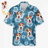 Custom Photo Unisex Tropical Hawaiian Aloha Shirt - Personalized Summer Vacation And Travel Gifts For Dog Cat Lovers, Dog Dad And Mom, Cat Owners - Island Vibes, Puppy Love