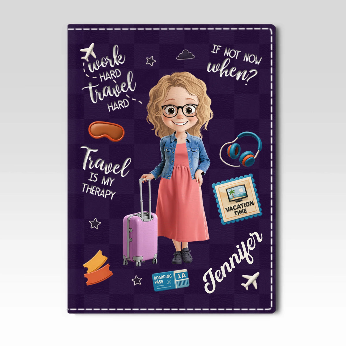 Custom Passport Cover, Passport Holder - Personalized Summer Vacation And Travel Gifts For Women, Men - Solo Travel, Soul Happy