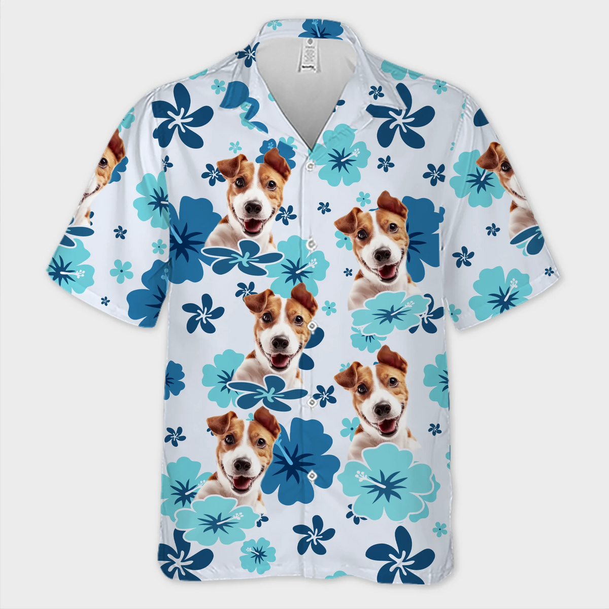 Custom Photo Unisex Tropical Hawaiian Aloha Shirt - Personalized Summer Vacation And Travel Gifts For Dog Cat Lovers, Dog Dad And Mom, Cat Owners - Beach Bum With My Pup