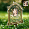 Custom Photo Carried In My Heart - Memorial Personalized Custom Stain Glass Style Acrylic Garden Stake - Sympathy Gift For Family Members